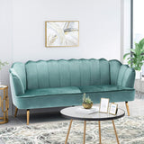Modern Glam 3 Seater Sofa With Velvet Texture