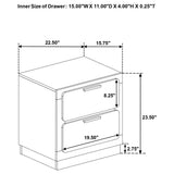 Modern Luxury Nightstand With 2 Drawer Storage
