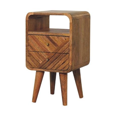 Mini Lille Curved Nightstand - Oak