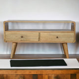 Solid Wood Curved Media Unit