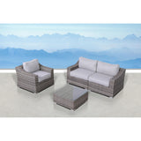 Outdoor Wicker Conversation Set With Cushions, All Weather