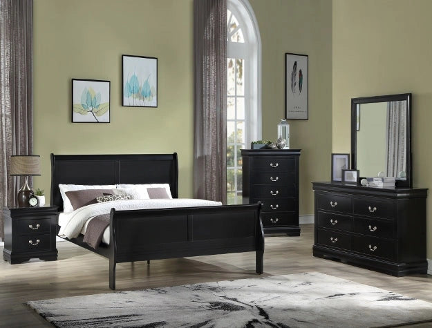 Crown Mark Furniture Louis Philip Nightstand in Black image