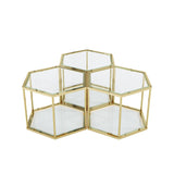 Modern Coffee Table With Double Layer Tempered Glass And Polygonal Design