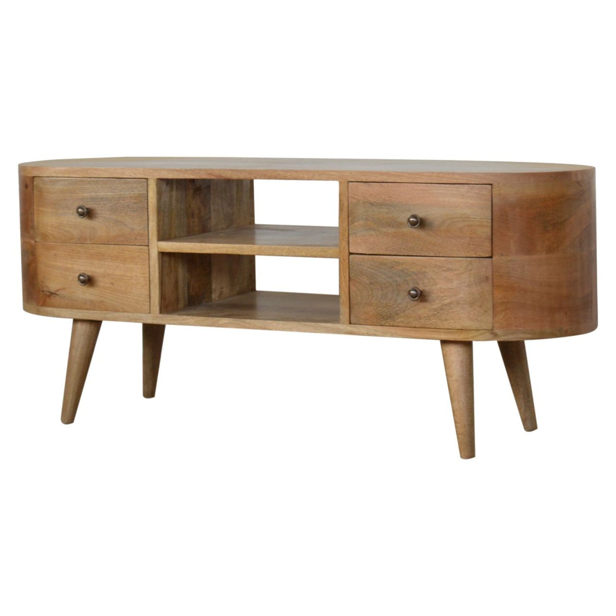 Rounded Entertainment Unit - Oak