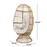 Patio Swivel Basket Egg Chair With Cushion