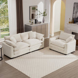 Elegant Corduroy Oversized Sectional Sofa Set With Deep Seats And Flexible Layout
