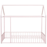 Metal Bed House Bed Frame With Fence