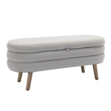 Velvet Fabric Storage Bench With Wood Legs