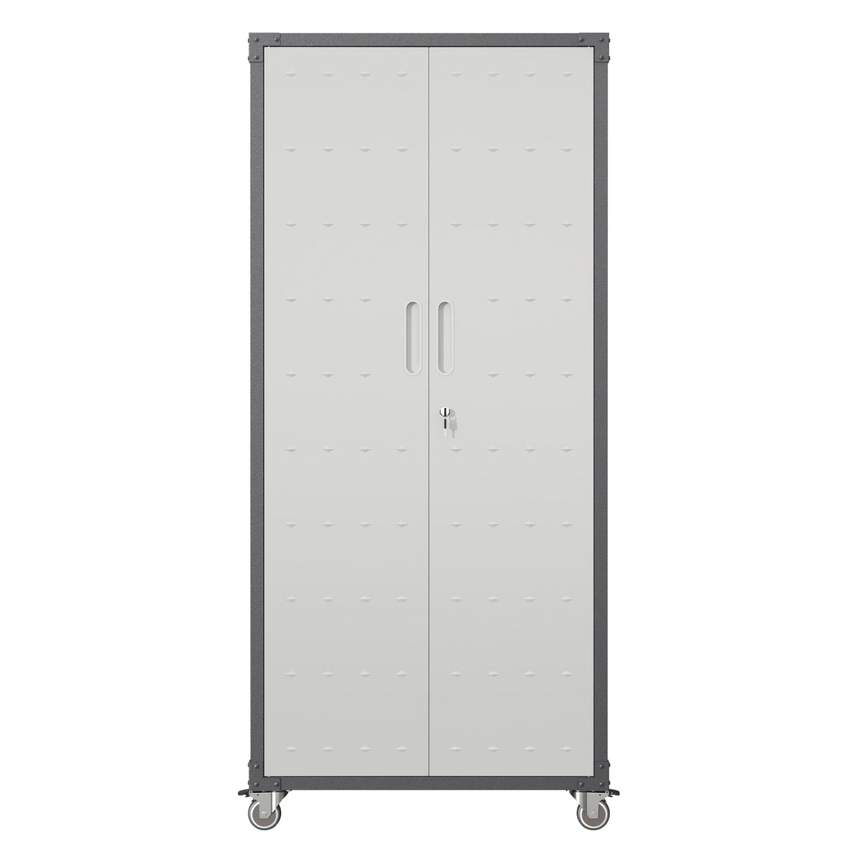 Metal Garage Storage Cabinet With Wheels Heavy Duty Tool Storage Cabinet - Brushed Nickel