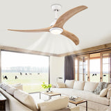 Indoor Outdoor Ceiling Fan With Light With Remote Control, Noiseless Reversible Motor, 6 Speed, 3 Color
