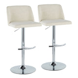 Toriano - Contemporary Adjustable Barstool Swivel With Rounded T Footrest (Set of 2)