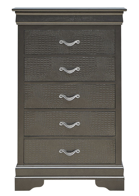 Sleek Transitional Chest - Metal Black