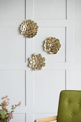 3 Piece Succulent Wall Plaque - Gold