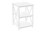 3 Tier Accent Table, Side Marble Look Contemporary & Modern