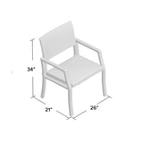 Outdoor Wicker Dining Chair With Water Resistant Cushions (Set of 2) - White / Brown