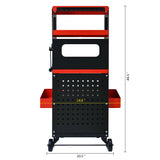 4 Level Multi Purpose Trolley For Diagnostics - Black / Red