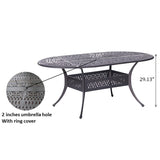 Oval Aluminum Dining Set With Cushions