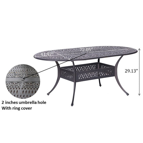 Oval Aluminum Dining Set With Cushions