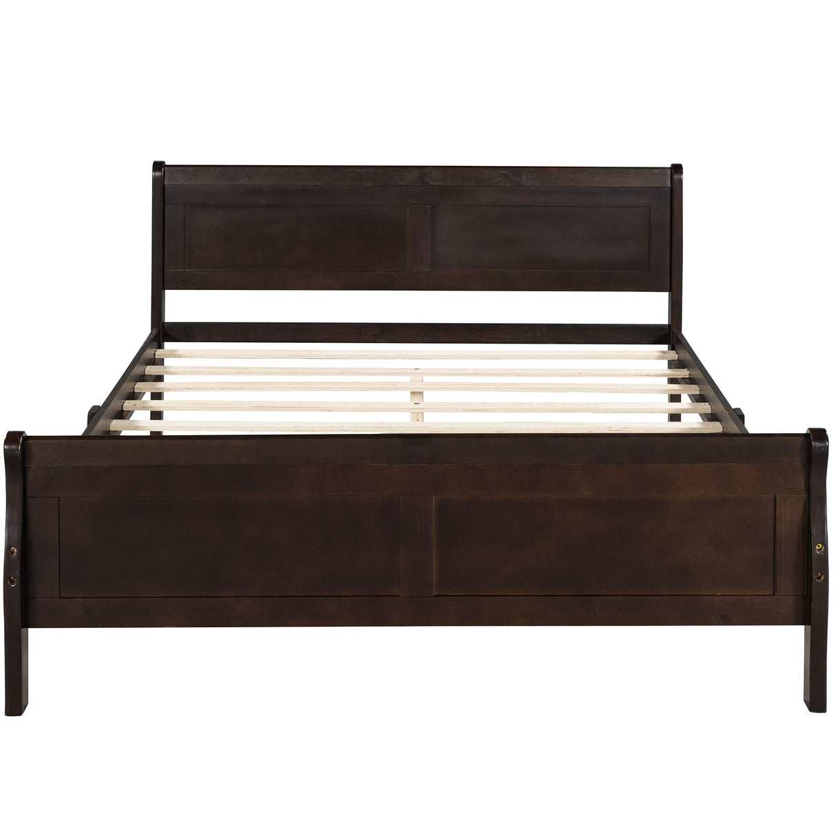 Platform Bed Frame Mattress Foundation Sleigh Bed With Headboard / Footboard / Wood Slat Suppor