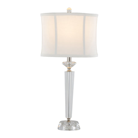 Diamond - Torch Contemporary Crystal Table Lamp (Set of 2) - Clear / Off White / Polished Nickel