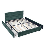 Modern Cushioned Bed Frame With Headboard And Drawers