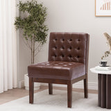 Contemporary Accent Chair With Tufted Waffle Stitch - Dark Brown