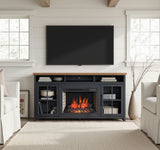 Essex - Fireplace TV Stand Console For TVs Up To 85" - Black, Whiskey