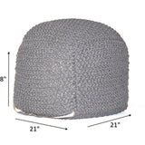 Semi Rounded Pouf, Cable Knitted, Perfect Seating