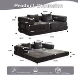 Convertible Floor Sofa Bed With Pillow Back Support Armrest