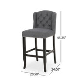 Vienna - Contemporary Fabric Tufted Wingback Counter Stools (Set of 2)