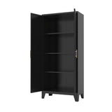 Shapely Doors Cabinet, Metal Storage Cabinet With Doors And Adjustable Shelves