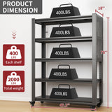 Heavy Duty Adjustable Metal Shelving Unit With Pegboard And Wheels For Multipurpose Storage