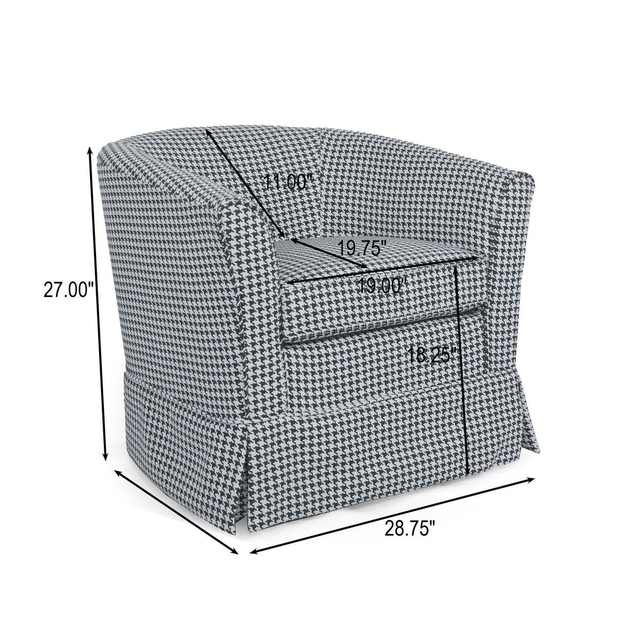 Zeniqua - Upholstered Velvet Swivel Chair With Loose Cover