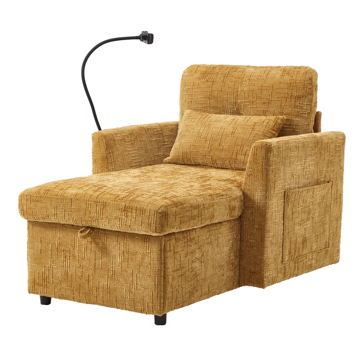 Multifunctional Chenille Recliner Sofa With Storage And Phone Bracket