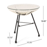 Nusa - Modern Rattan Side Table With Tempered Glass Top