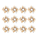 Fall Leaves Wreath, Botanicals Decor For Harvest Festival Fall Festival & Thanksgiving Table Decorations (Set of 12) - Orange Multi