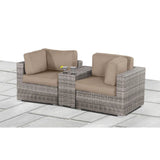 Handcrafted Outdoor Loveseat With Wicker Seating