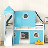 Loft Bed With Slide Tent And Tower Fun Playhouse Design
