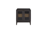 Glass Door Nightstand - Black