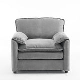 Oversized Reading Armchair With Thick Cushions, High Back Support
