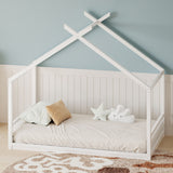 Montessori Style House Bed For Kids, Floor Bed Frame With Headboard And Footboard