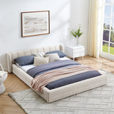 Modern Upholstered Bed Frame With Thick Chenille Fabric And Headboard