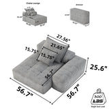 Modern Oversized Modular Sectional Sofa, Sparkling Chenille Fabric Soft Cushion Sofa With 2 Pillows