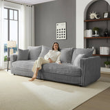 Modern Comfy Upholstered 4 Seat Sofa Cloud Couch,Deep Seat With Soft Pillows