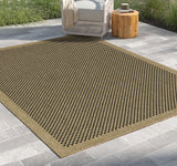 Earth - Indoor / Outdoor Area Rug Polypropylene - Jute / Black