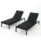 Modern Chaise Lounge With Wate Resistant Fabric Cushions