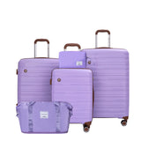 5 Piece Set Hardshell Carry On Luggage Set With Tsa Lock