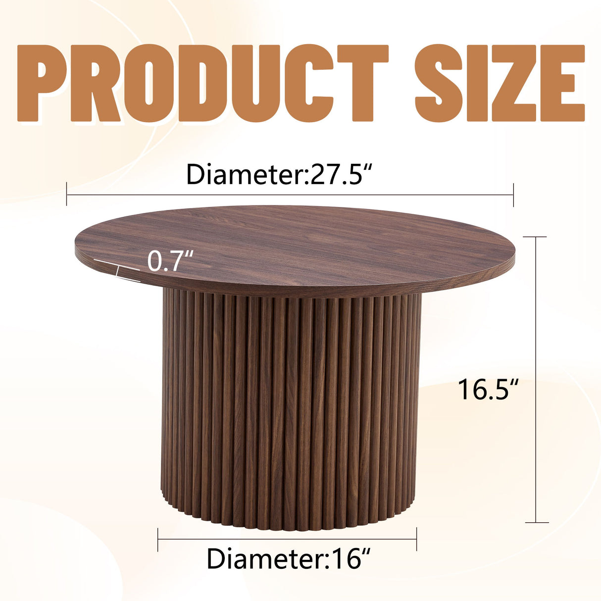 Modern Circular Coffee Table Cylindrical Design