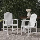 Outdoor Weather Resistant Acacia Wood Adirondack Dining Chairs (Set of 2)