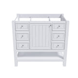 36" Bathroom Vanity With 1 Cabinet And 3 Drawers 1, Storage Solution - White